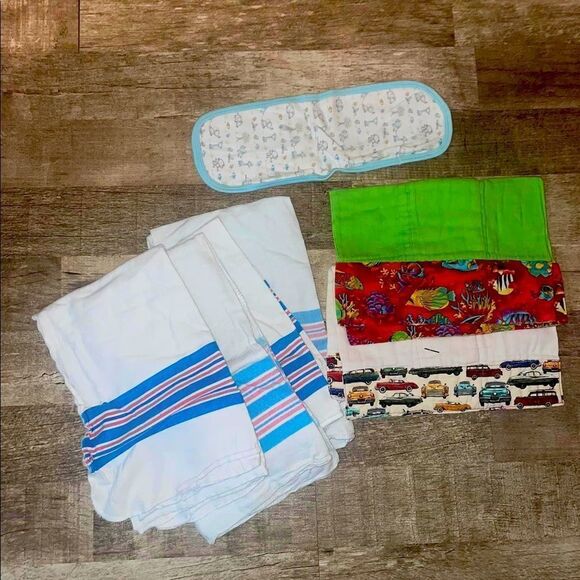 Bundle of Hospital Baby Blankets and Burp Cloths - Picture 1 of 1